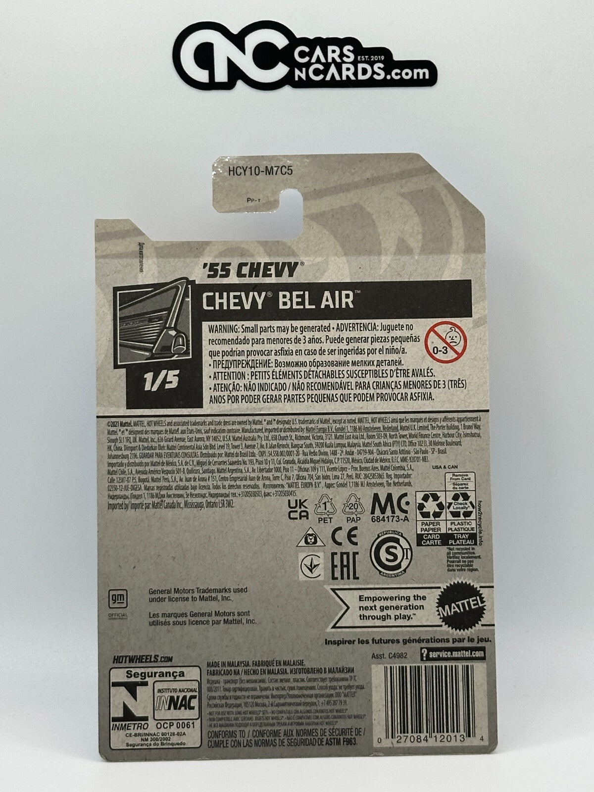 2022 Hot Wheels Chevy Bel Air 1/5 '55 Chevy Super Treasure Hunt With Protector