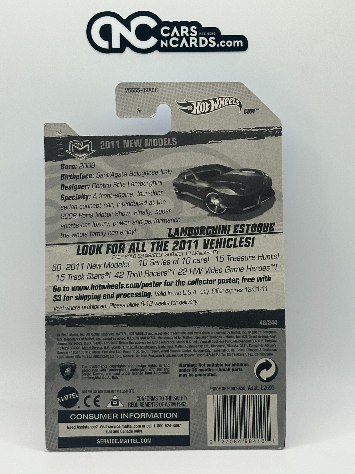 2011 Hot Wheels 2011 New Models Lamborghini Estoque Blue (Soft Corners)