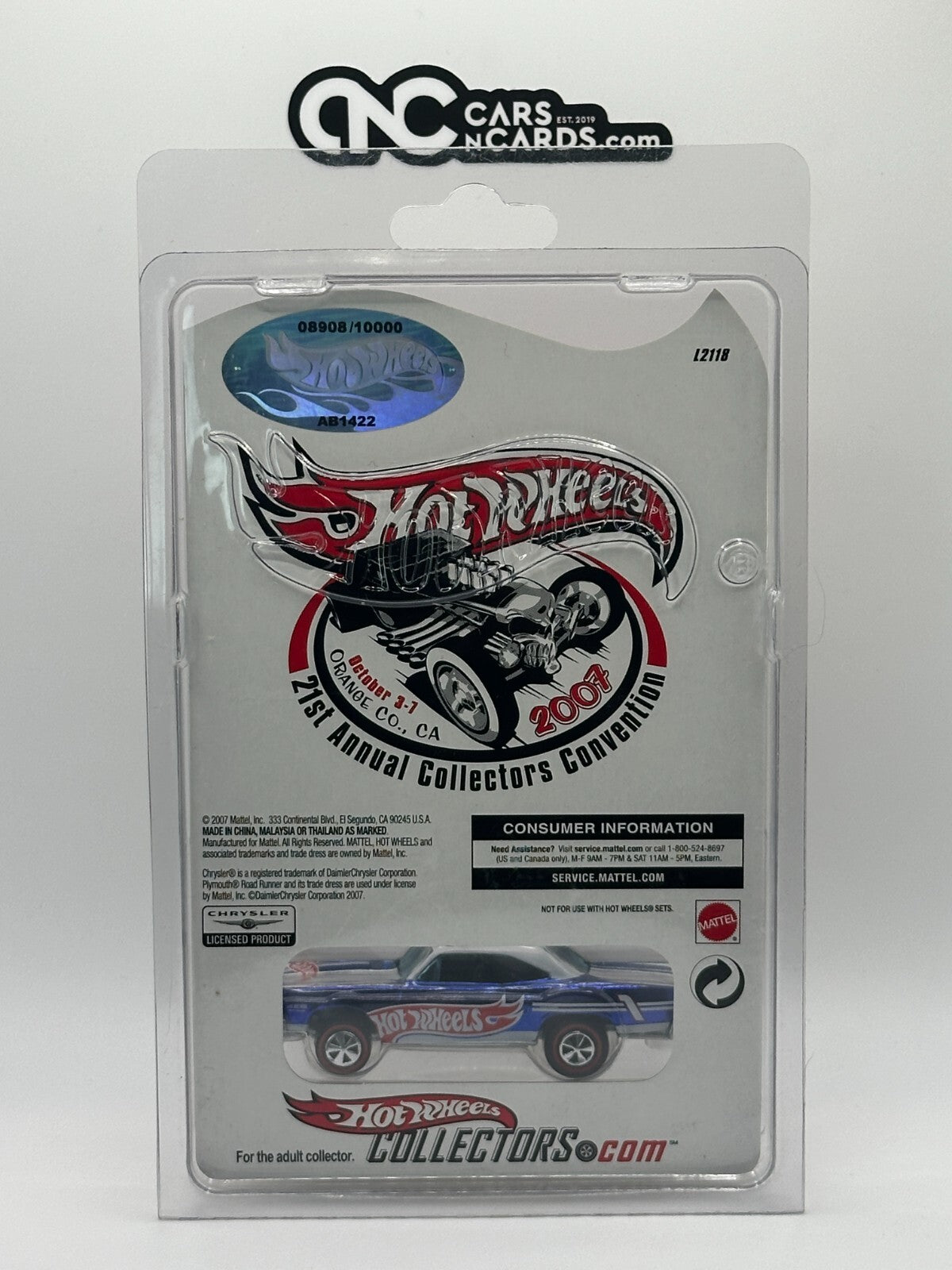 2007 Hot Wheels 21st Annual Collectors Convention Plymouth RoadRunner 8908/10000