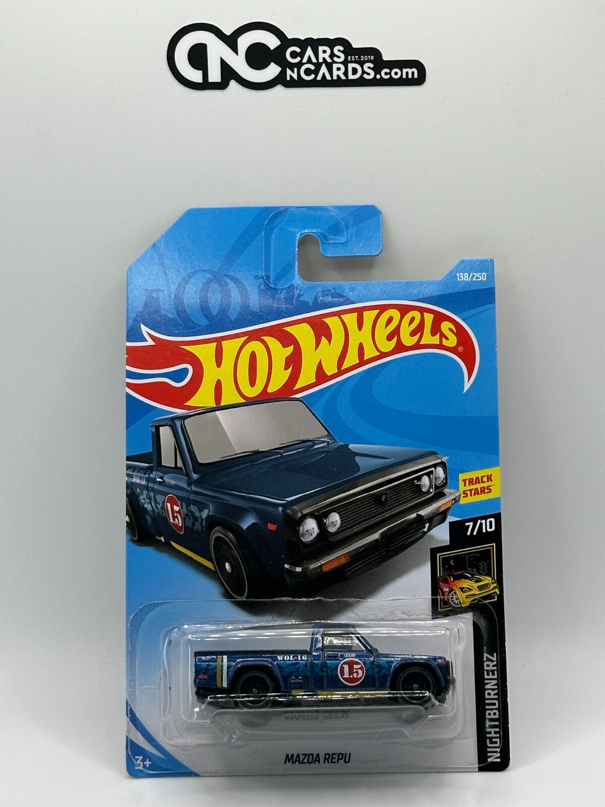 2019 Hot Wheels Nightburnerz 7/10 Mazda Repu Blue (Cracked Blister)