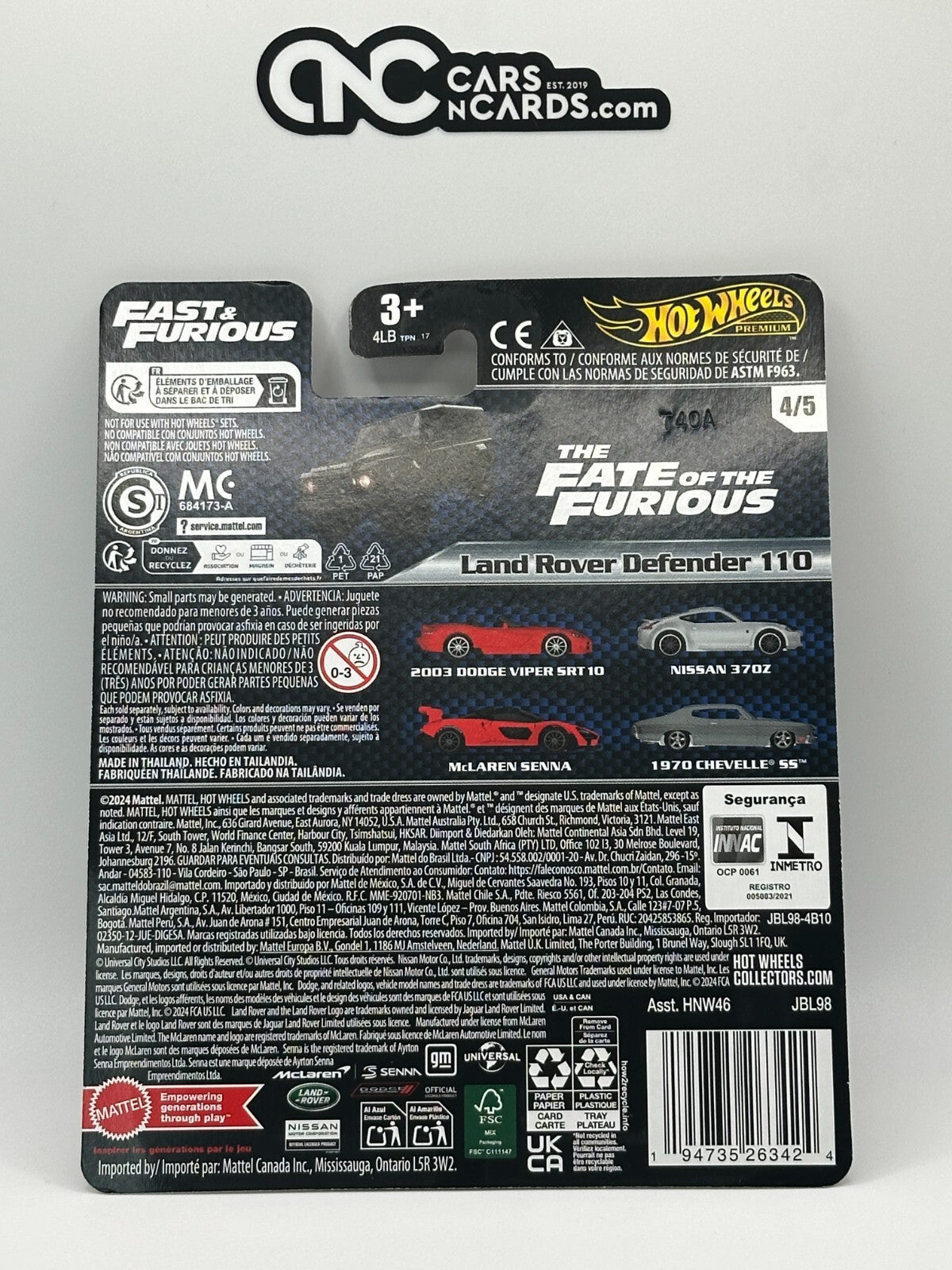 2025 Hot Wheels Premium Fast & Furious 4/5 Land Rover Defender 110