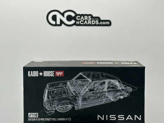 Kaido House x Mini GT Nissan Datsun 510 Pro Street Full Carbon V1 Open Box