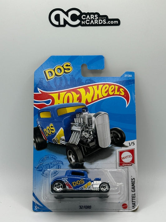 2021 Hot Wheels Mattel Games 1/5 '32 Ford DOS (Card Damage)