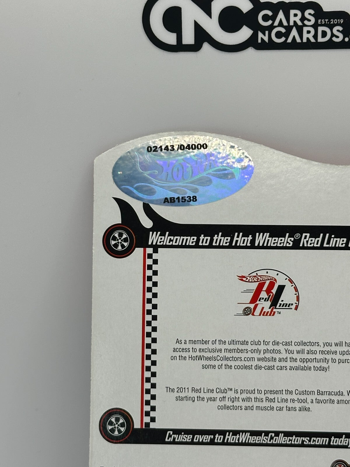 2010 Hot Wheels RLC Custom Plymouth Barracuda 02143/04000 With Pin and Protector