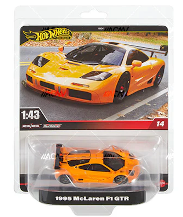 2025 Hot Wheels Premium 1:43 Scale 1995 McLaren F1 GTR Orange #14