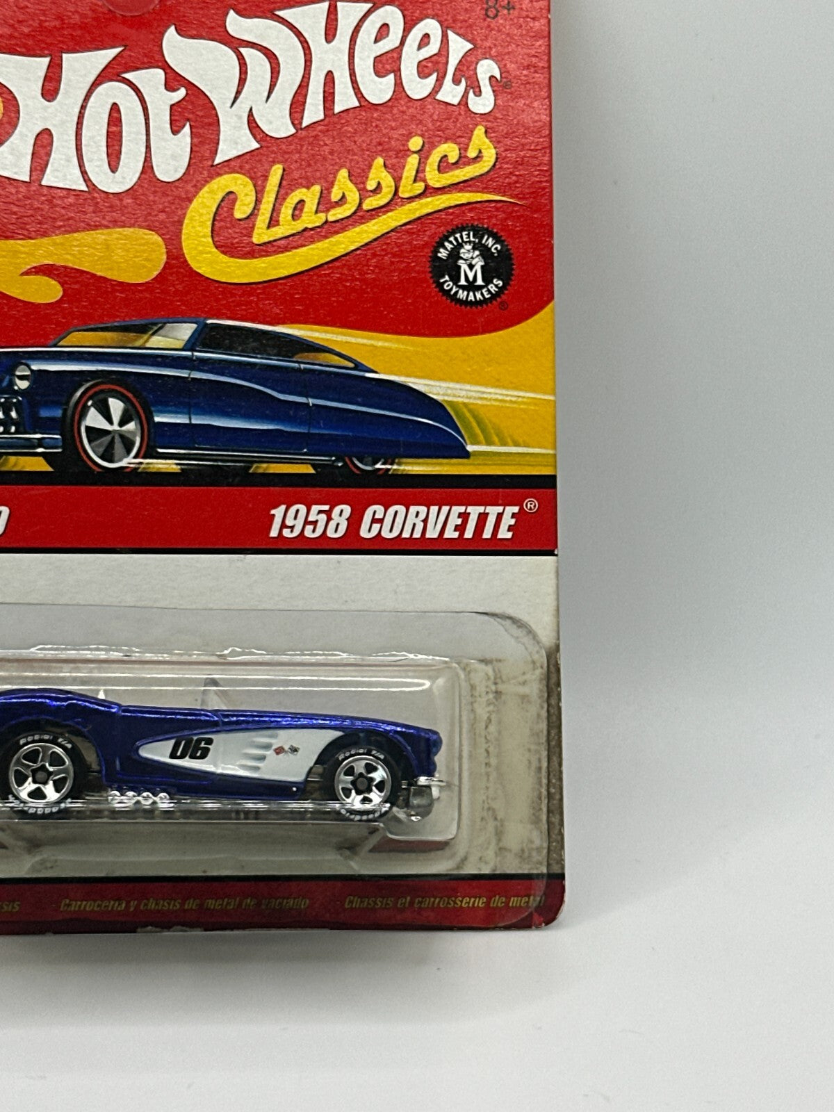 2006 Hot Wheels Classics Series 2 #5/30 Blue 1958 Corvette Card Damage