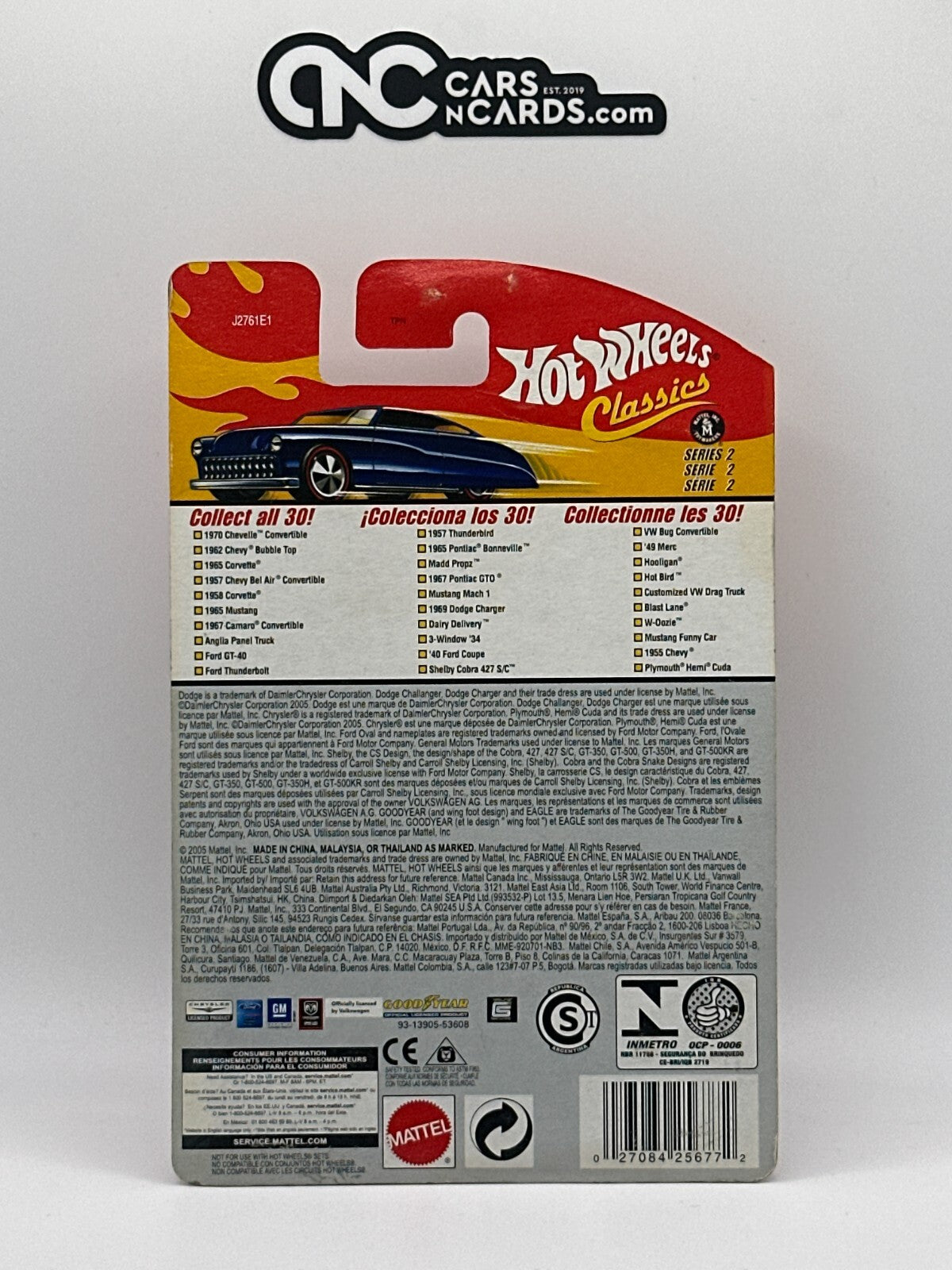 2006 Hot Wheels Classics Series 2 #5/30 Blue 1958 Corvette Card Damage