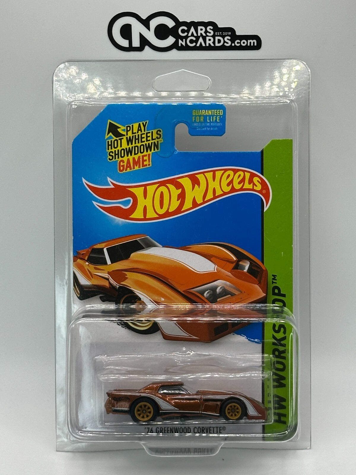 2014 Hot Wheels HW Workshop Greenwood Corvette Super Treasure Hunt Small Crease