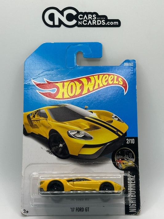 2017 Hot Wheels HW Nightburnerz 2/10 '17 Ford GT (Card Damage)