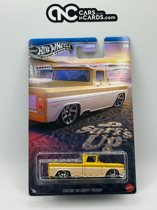 2025 Hot Wheels Silver Series Surf's Up 1/5 Custom '62 Chevy Pickup Yellow
