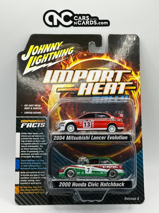 Johnny Lightning Import Heat Rally Release 3 2004 Mitsubishi Lancer/ Honda Civic