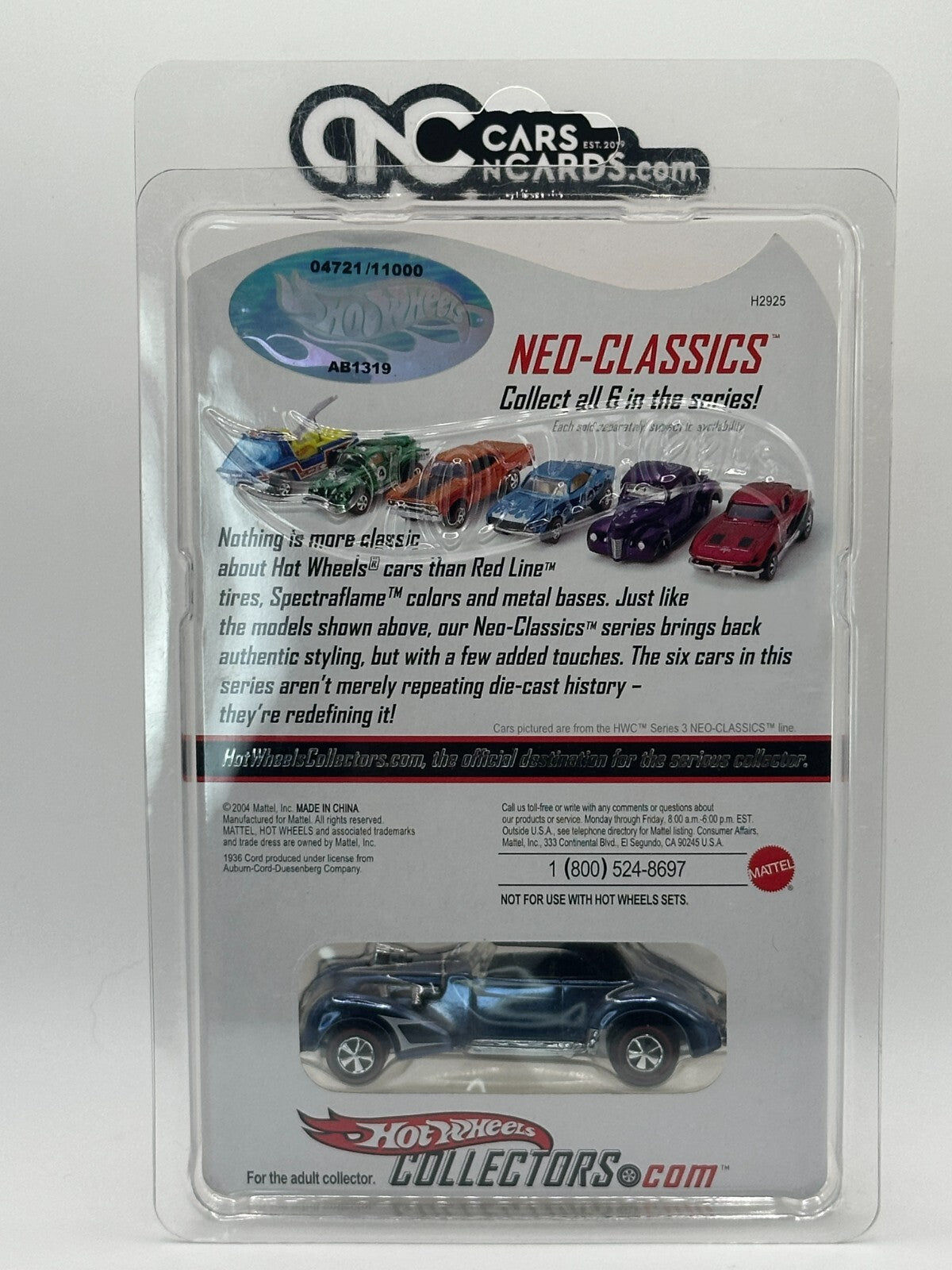 2005 Hot Wheels RLC Neo-Classics Series 4 Classic Cord 4/6 04721/11000