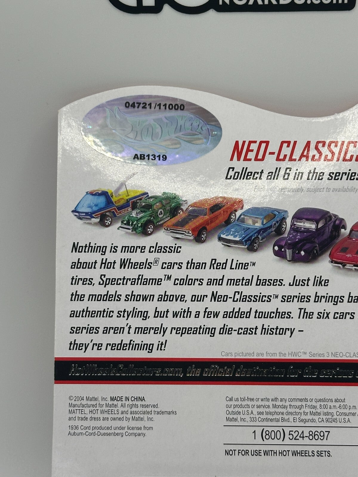 2005 Hot Wheels RLC Neo-Classics Series 4 Classic Cord 4/6 04721/11000