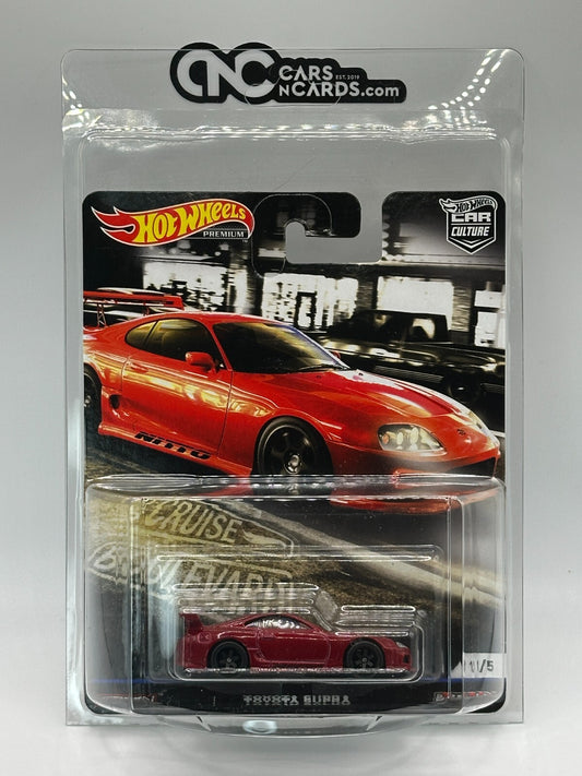 2019 Hot Wheels Premium Car Culture Cruise Boulevard Toyota Supra With Protector