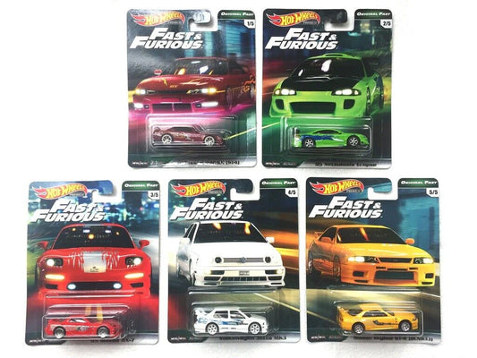 2019 Hot Wheels Premium Fast & Furious Original Fast Set of 5 With Protector