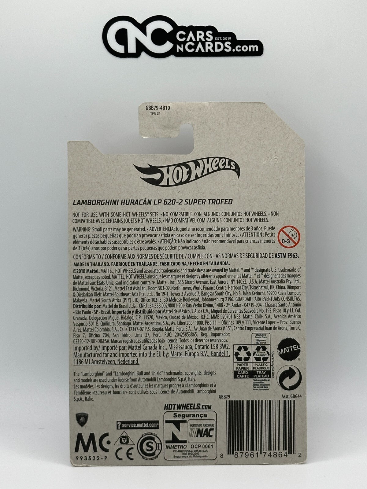2019 Hot Wheels Exotics 6/6 Lamborghini Huracan LP 620-2 Super Trofeo Gold