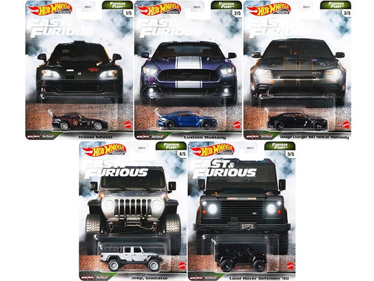 2021 Hot Wheels Premium Fast & Furious Furious Fleet Full Set of 5 Cars