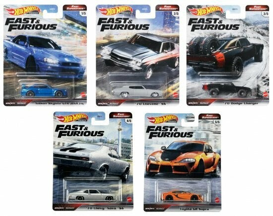 2022 Hot Wheels Premium Fast & Furious Fast Superstars Full Set of 5 Cars