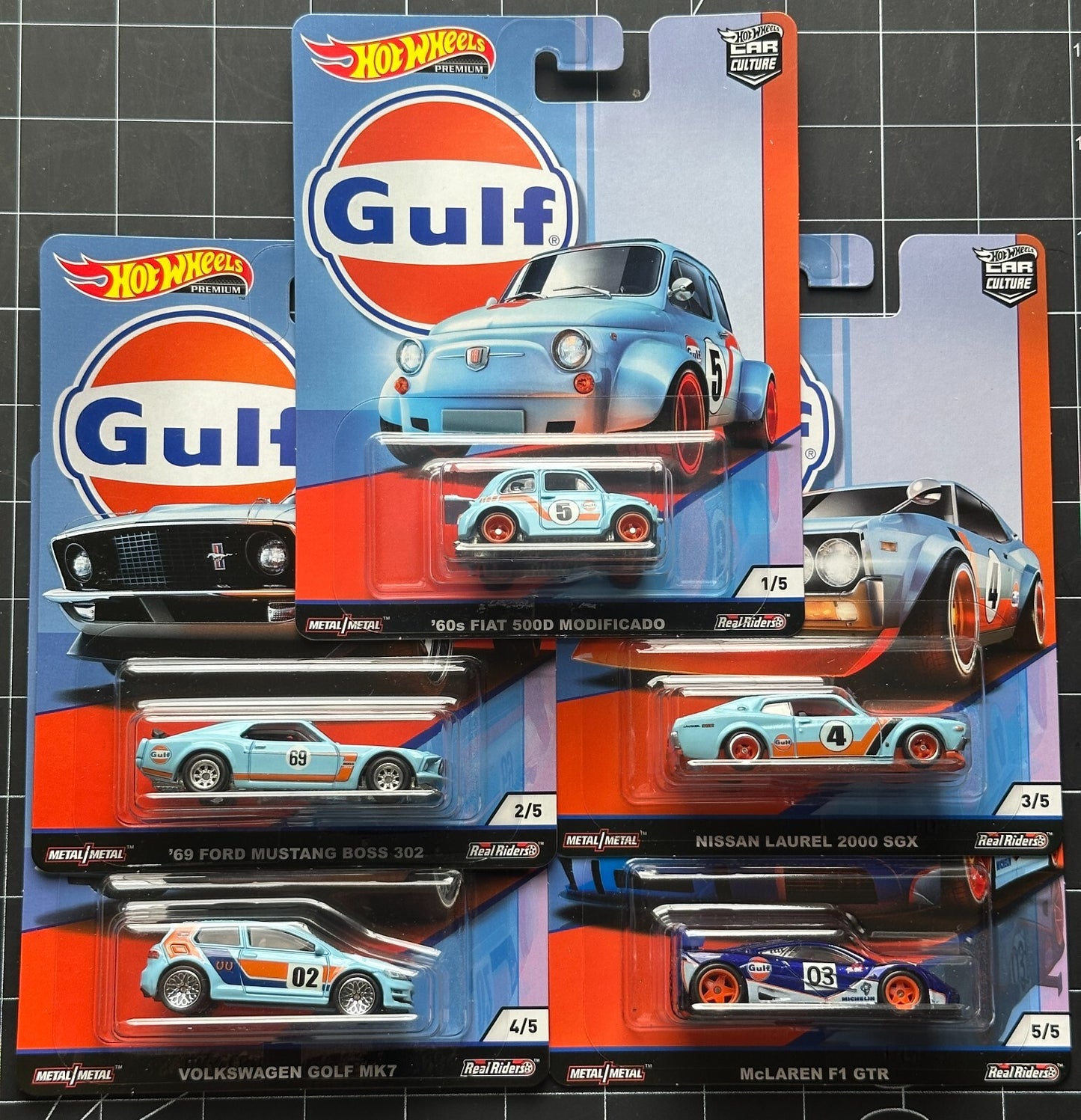 2019 Hot Wheels Premium Car Culture Gulf Full Set of 5 Cars