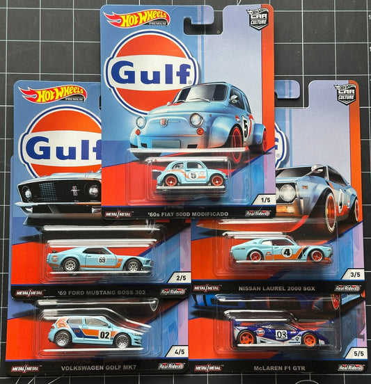 2019 Hot Wheels Premium Car Culture Gulf Full Set of 5 Cars
