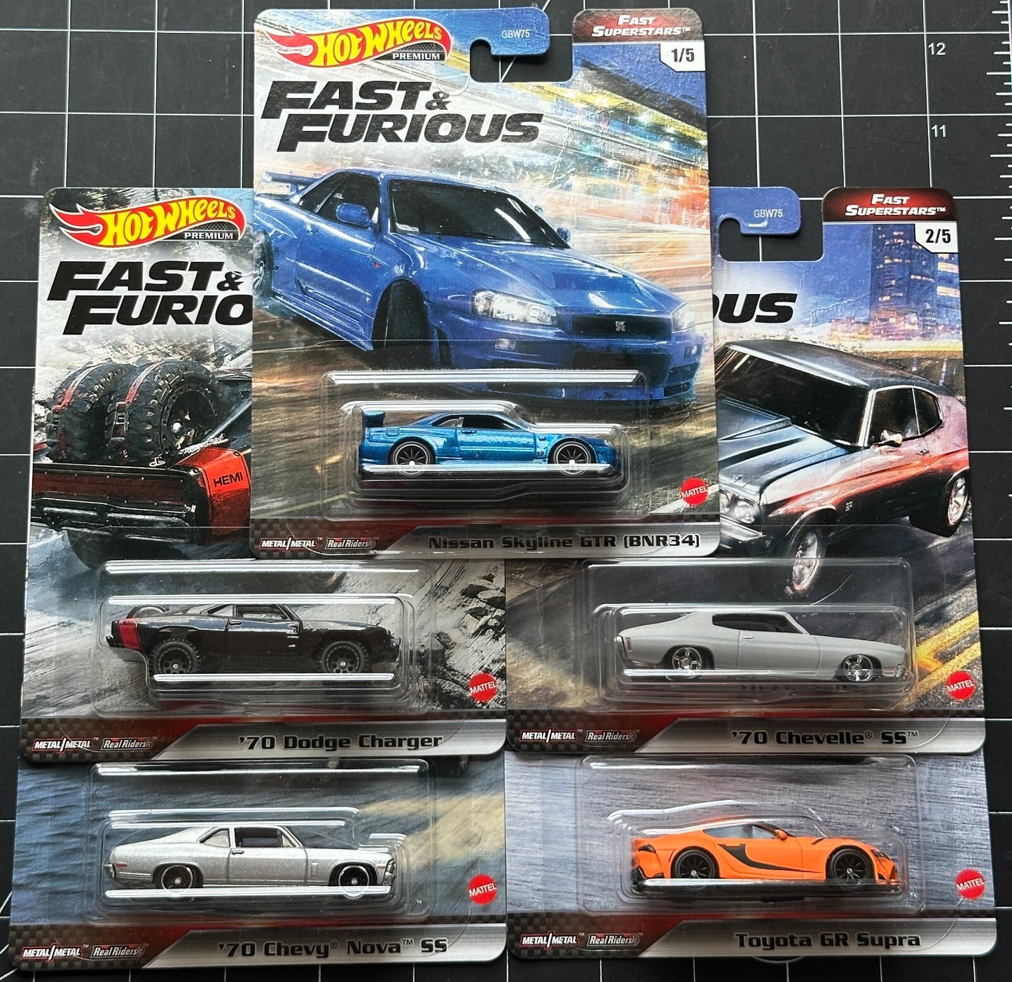 2022 Hot Wheels Premium Fast & Furious Fast Superstars Full Set of 5 Cars