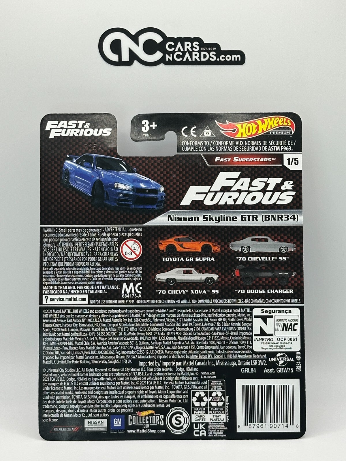 2022 Hot Wheels Premium Fast & Furious Fast Superstars Full Set of 5 Cars