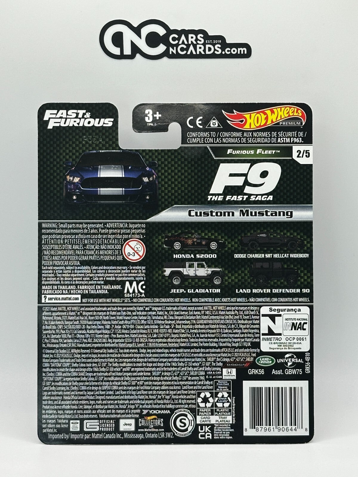 2021 Hot Wheels Premium Fast & Furious Furious Fleet Full Set of 5 Cars