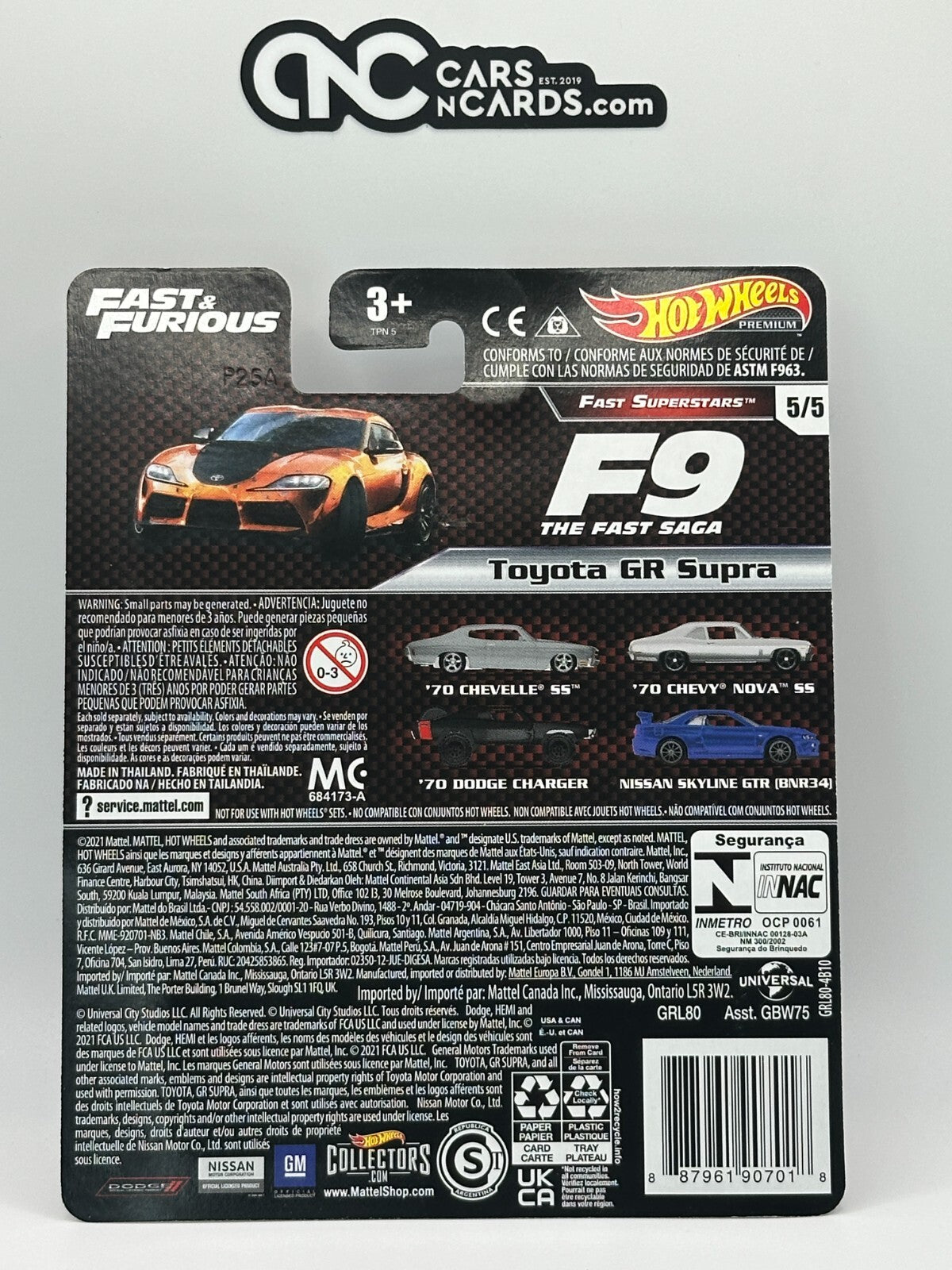 2022 Hot Wheels Premium Fast & Furious Fast Superstars Full Set of 5 Cars