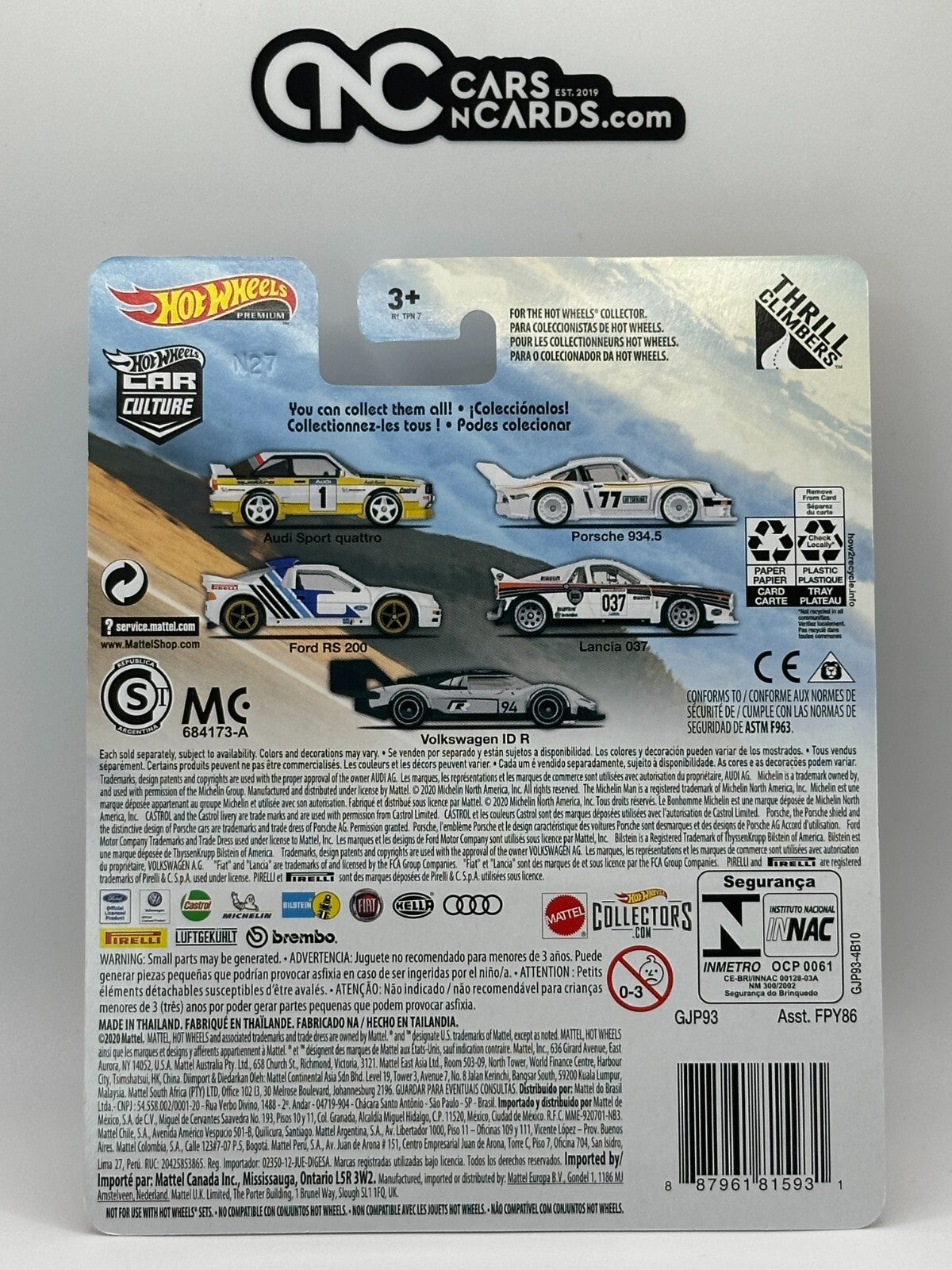 2020 Hot Wheels Premium Car Culture Thrill Climbers Full Set of 5