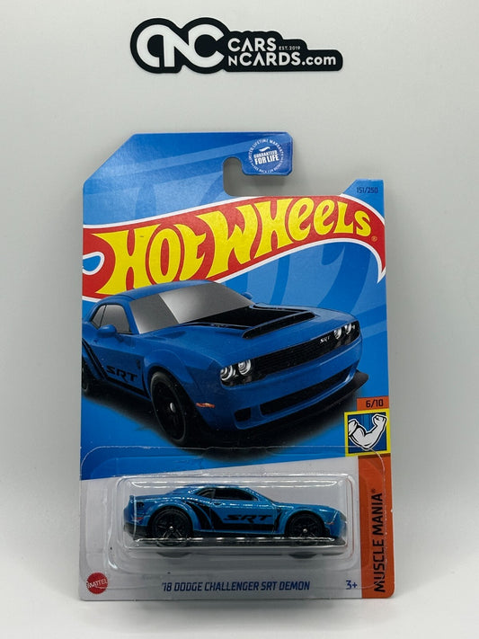2023 Hot Wheels Muscle Mania 6/10 '18 Dodge Challenger SRT Demon Blue