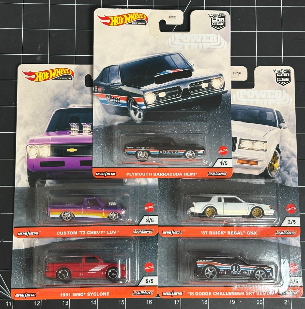 2020 Hot Wheels Premium Car Culture Power Trip Full Set of 5 Cars