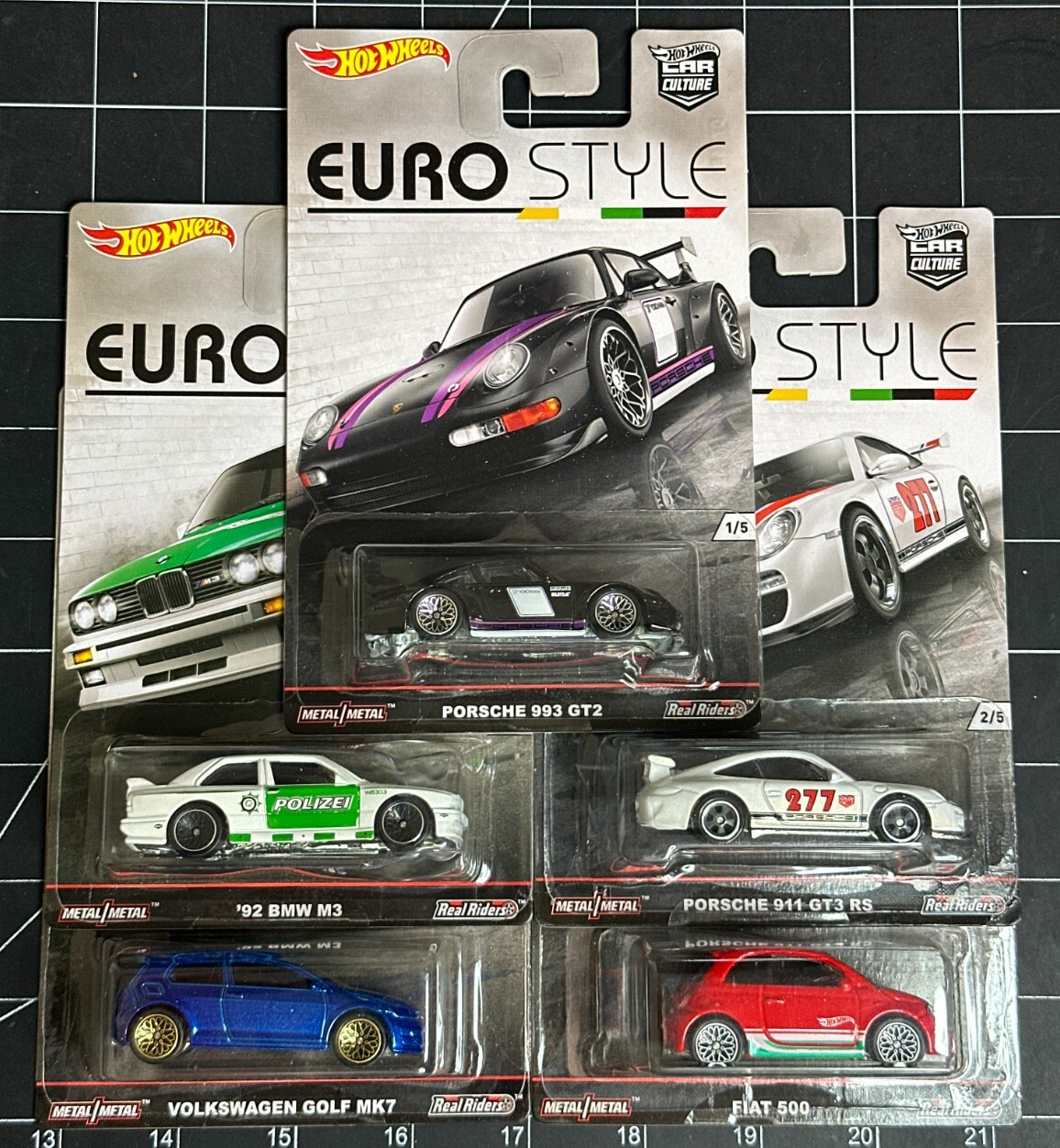2016 Hot Wheels Premium Car Culture Euro Style Full Set of 5 Cars