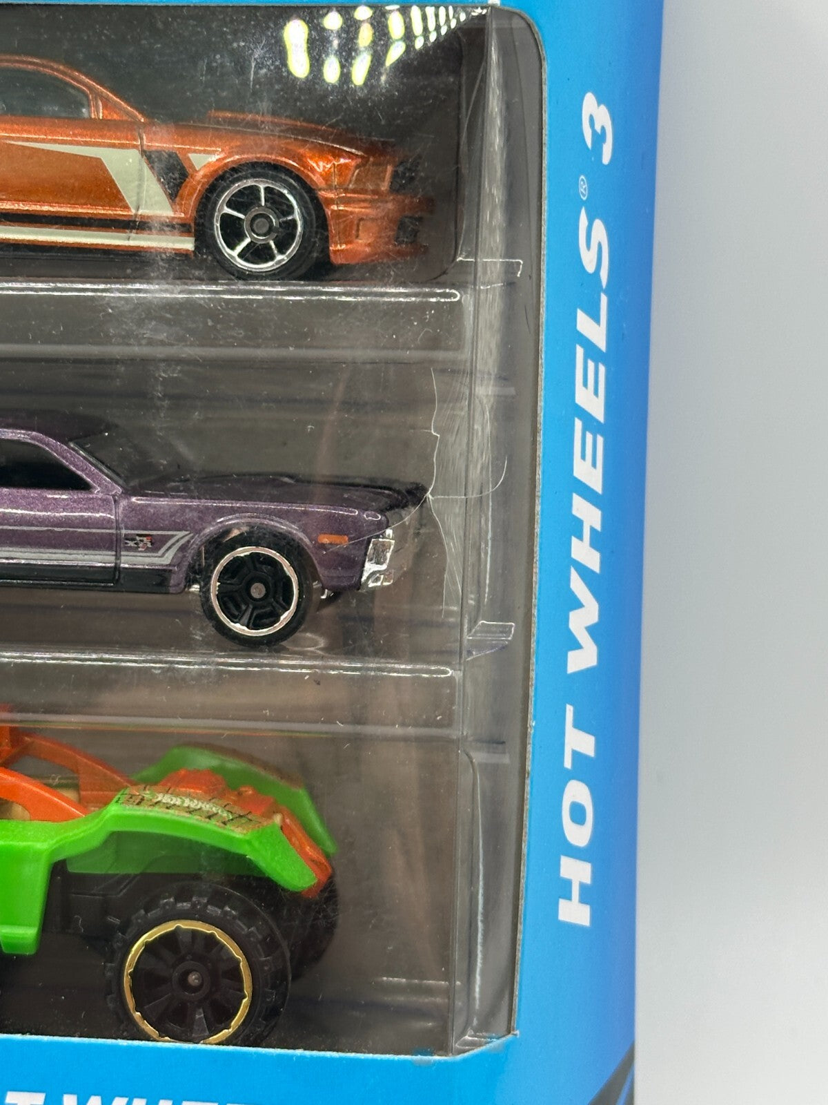 2013 Hot Wheels 3 Pack Ford Mustang GT (Cracked Blister)