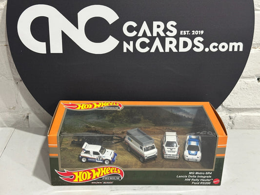2023 Hot Wheels Premium Diorama Rally Set MG/Lancia/RS200/Rally Hauler