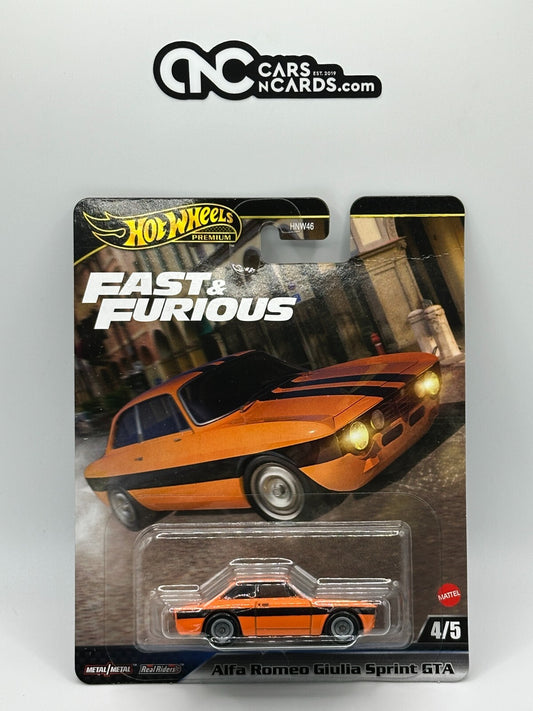 2025 Hot Wheels Premium Fast & Furious Alfa Romeo Giulia Sprint GTA Card Crease