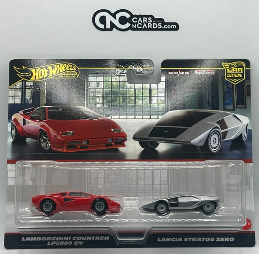 2025 Hot Wheels Premium Car Culture 2 Pack Lamborghini Countach & Lancia Stratos
