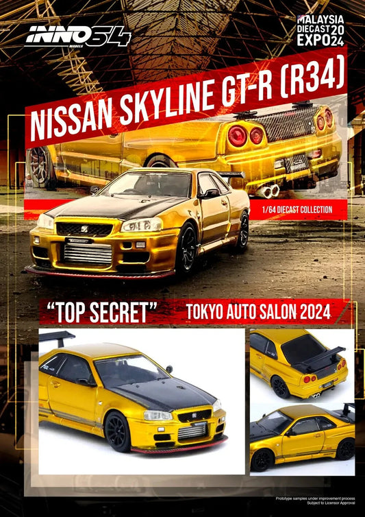 INNO64 1:64 TOP SECRET Nissan R34 Malaysia Diecast Expo Special Edition Sealed
