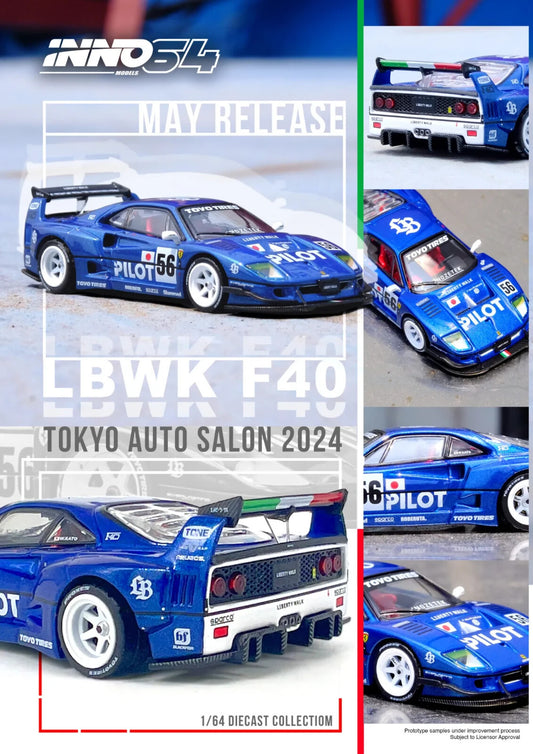 INNO64 1:64 Toyko Auto Salon 2024 Ferrari LB LBWK F40 Liberty Walk Sealed