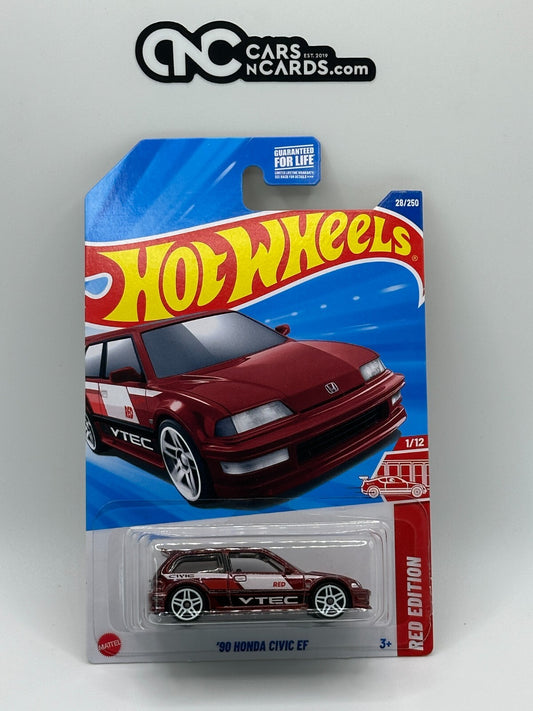 2025 Hot Wheels Red Edition 1/12 '90 Honda Civic EF With Protector
