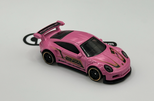 2025 Hot Wheels Unspun Porsche 911 GT3 RS Pink With Original Wheels