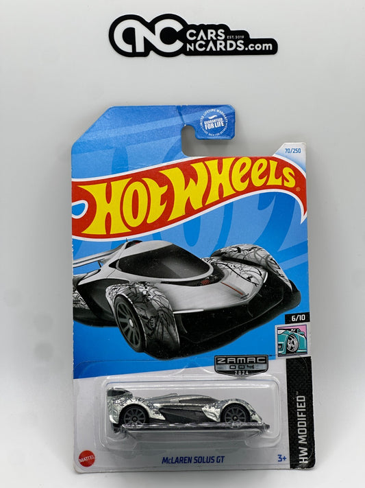 2024 Hot Wheels HW Modified 6/10 Zamac McLaren Solus GT (Card Damage)