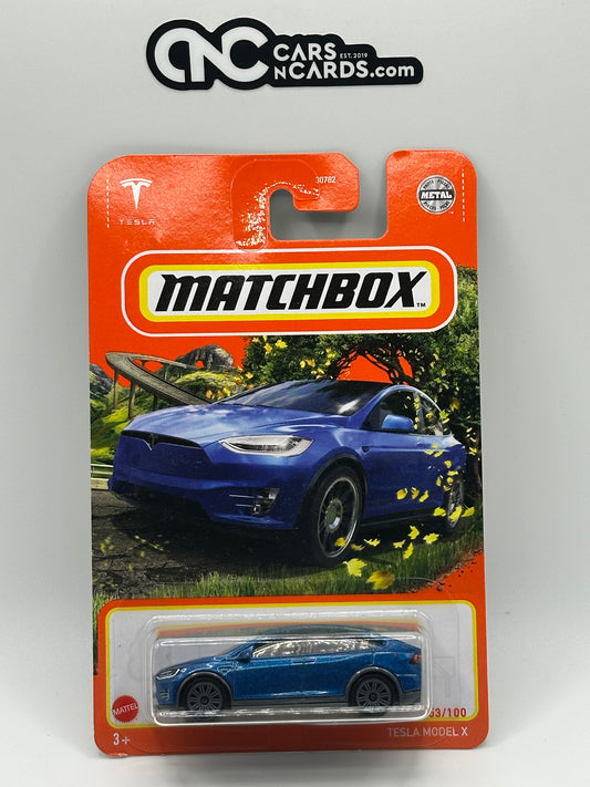 2022 Matchbox Tesla Model X Blue #53/100