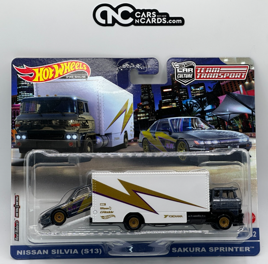 2023 Hot Wheels Premium Team Transport Nissan Silvia (S13) Sakura (Card Crease)