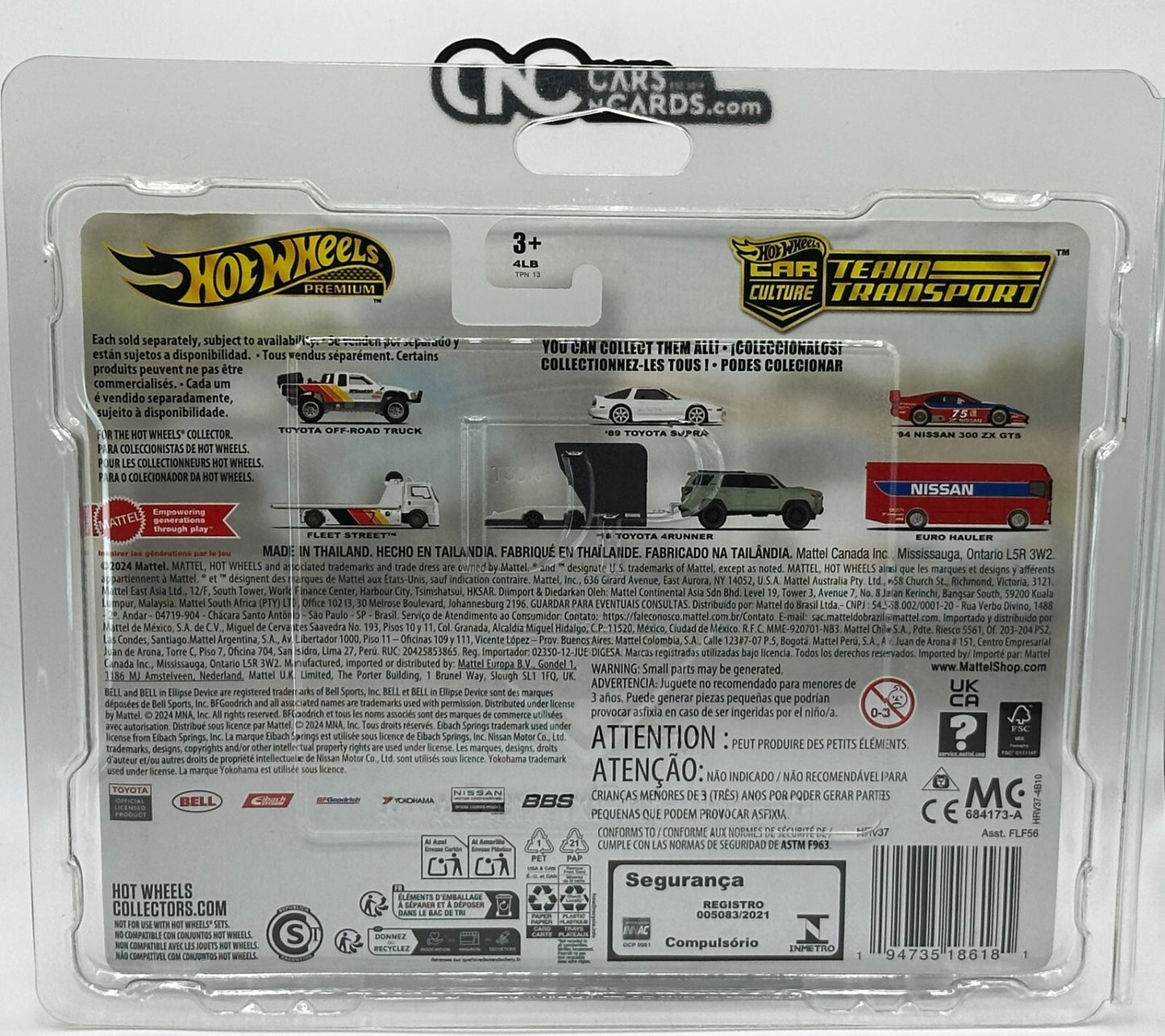 2024 Hot Wheels Premium Car Culture Team Transport 4 Runner/Supra With Protector