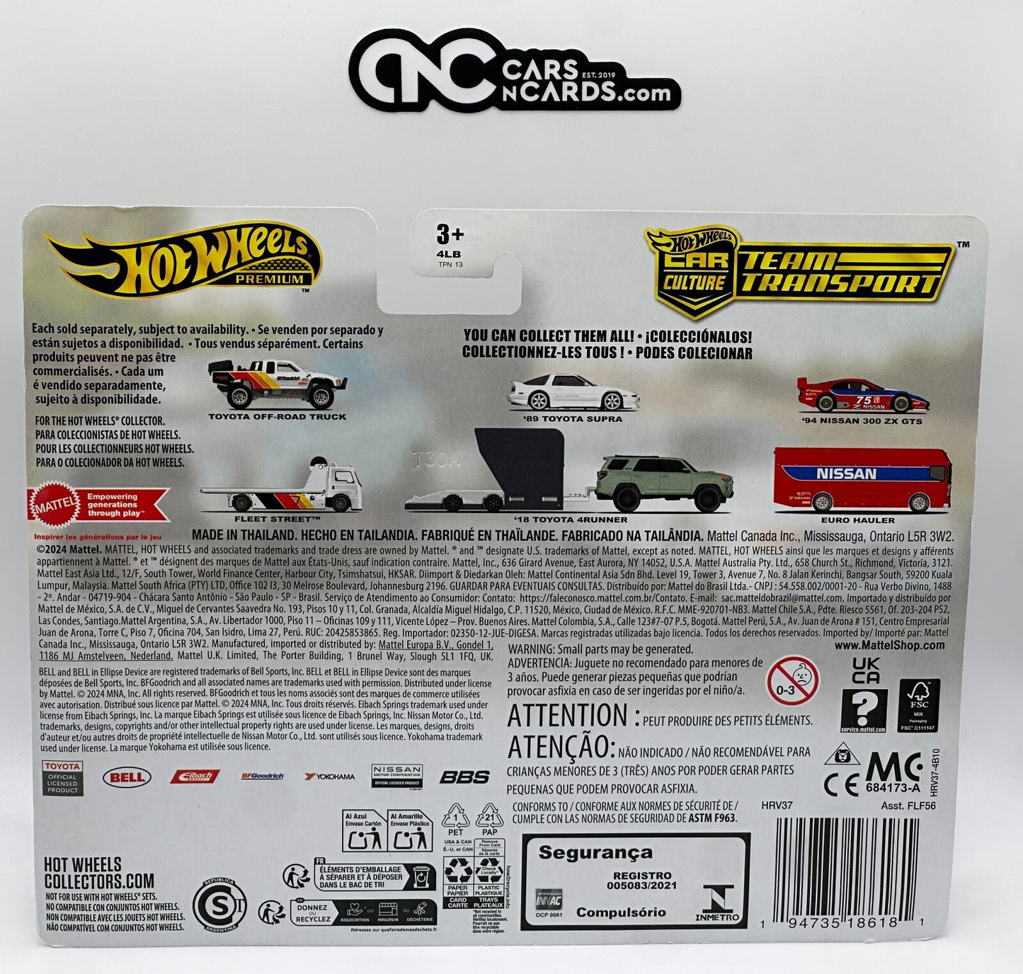 2024 Hot Wheels Premium Car Culture Team Transport 4 Runner/Supra With Protector