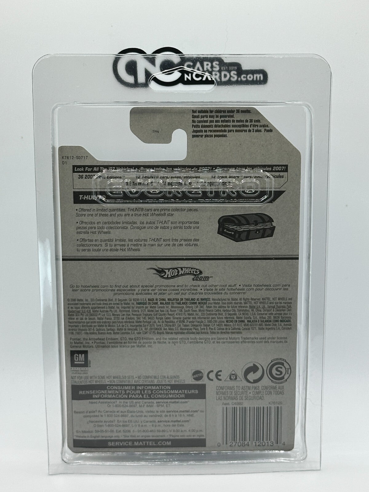 2007 Hot Wheels T-Hunt$ 1/12 Super Treasure Hunt '69 Pontiac GTO With Protector
