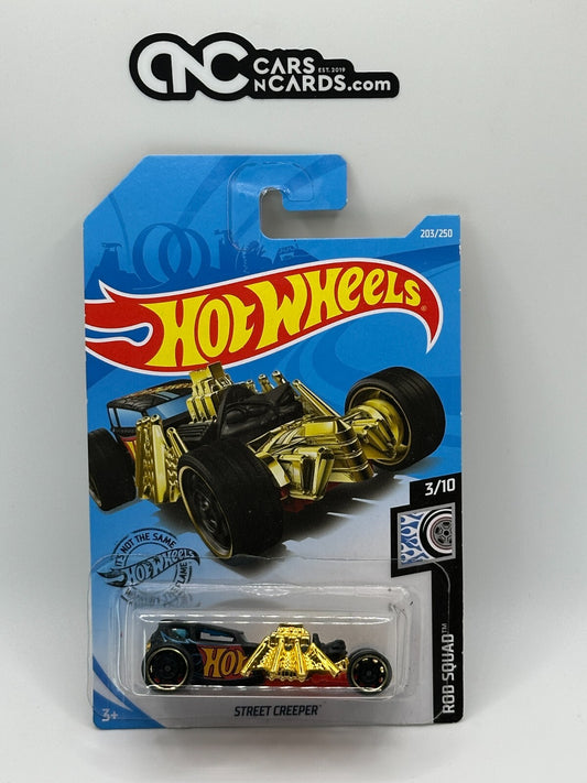 2019 Hot Wheels Rod Squad 3/10 Street Creeper (Cracked Blister)