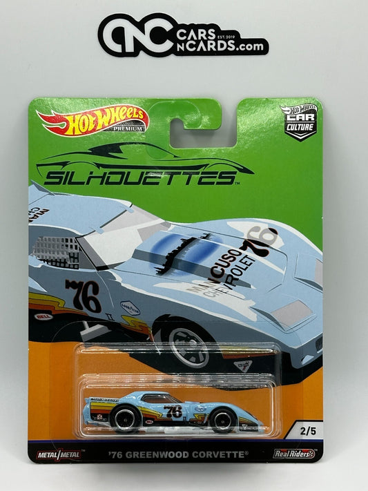 2019 Hot Wheels Premium Car Culture Silhouettes 2/5 '76 Greenwood Corvette
