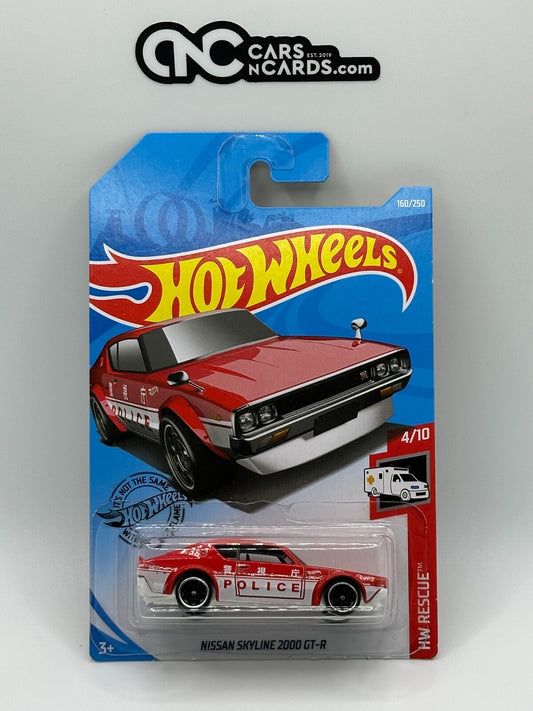 2019 Hot Wheels HW Rescue 4/10 Police Nissan Skyline 2000 GT-R Red