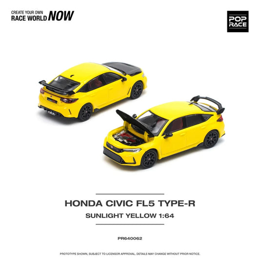 POPRACE 1:64 Honda Civic FL5 Type-R Sunlight Yellow PR640062